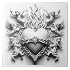 クラシックハート+チェーン タイル