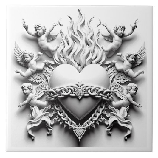 クラシックハート+チェーン タイル (正面)