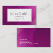クラシックバイオレット背景衛生士名刺 名刺 (正面/裏面)