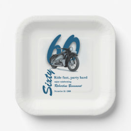 クラシックバイクで旅に出よう 60歳の誕生日 ペーパープレート