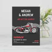 クラシックバイクのウェディング 招待状 (スタンド正面)