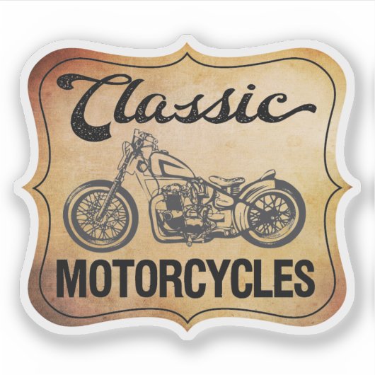 クラシックバイクのビンテージスタイル シール (正面)