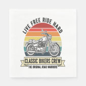 クラシックバイクもしくは自転車に乗る人クルーMotorcycle.jpg スタンダードランチョンナプキン (正面)