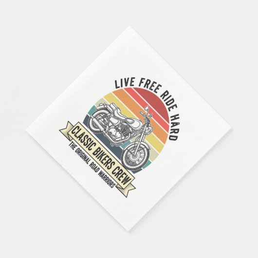 クラシックバイクもしくは自転車に乗る人クルーMotorcycle.jpg スタンダードランチョンナプキン (角)