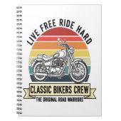 クラシックバイクもしくは自転車に乗る人クルーMotorcycle.jpg ノートブック (正面)