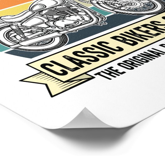 クラシックバイクもしくは自転車に乗る人クルーMotorcycle.jpg ポスター (角)