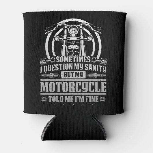 クラシックバイクもしくは自転車に乗る人正気を疑うが正気を疑う 缶クーラー (正面)