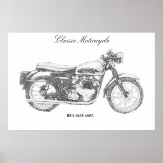 クラシックバイクアートプリントブリティッシュバイク ポスター