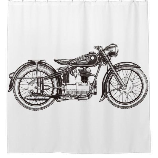 クラシックバイクIII シャワーカーテン (正面)
