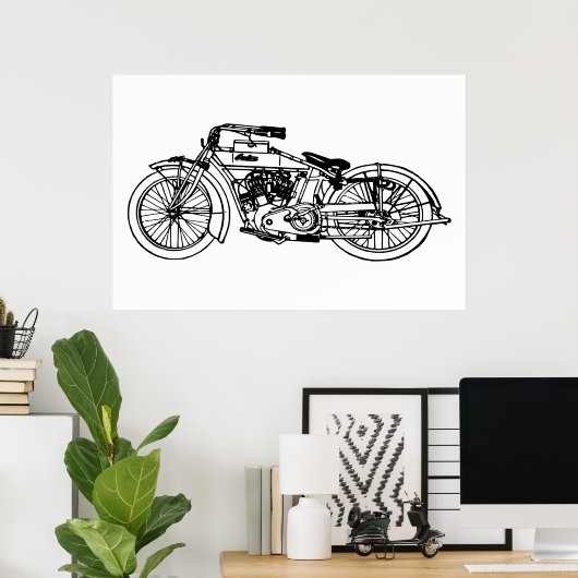 クラシックバイクIV ポスター (ホームオフィス)