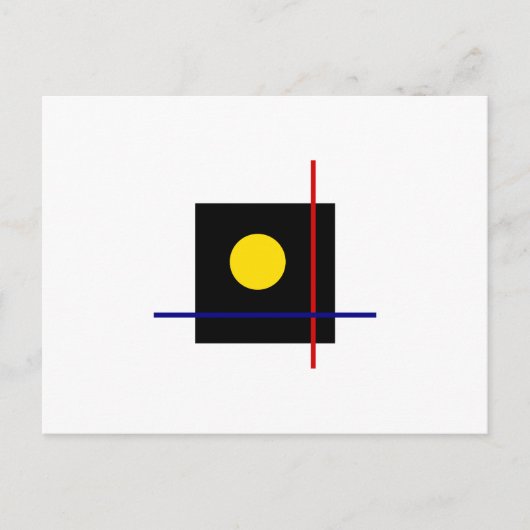 クラシックバウハウスジオメトリアートの構成 ポストカード (正面)