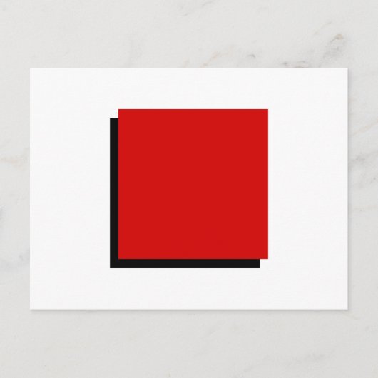 クラシックバウハウスジオメトリックアートレッドスクエア ポストカード (正面)