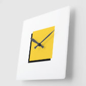 クラシックバウハウスデザインイエロー スクエア壁時計 (傾斜)