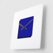 クラシックバウハウスデザインブルー スクエア壁時計 (傾斜)