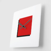 クラシックバウハウスデザインレッド スクエア壁時計 (傾斜)