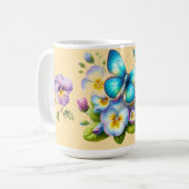 クラシックバタフライアンドパンジーマグ コーヒーマグカップ (正面左)
