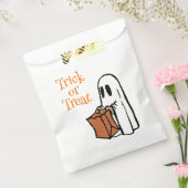 クラシックバッグトリックまたはトリートメント付き幽霊ハロウィン フェイバーバッグ (封をした状態)