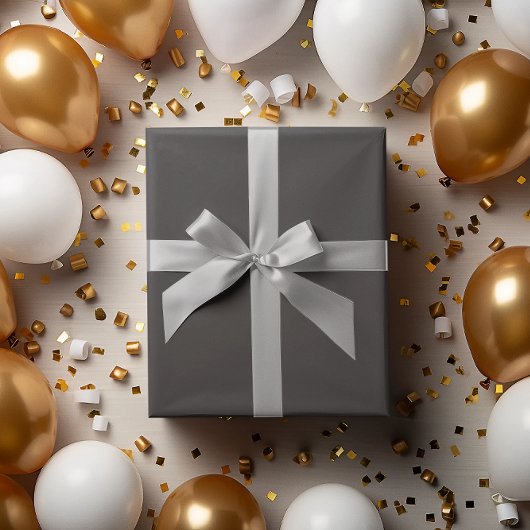 クラシックバッチ：ダークグレーラッピング紙転が ラッピングペーパー