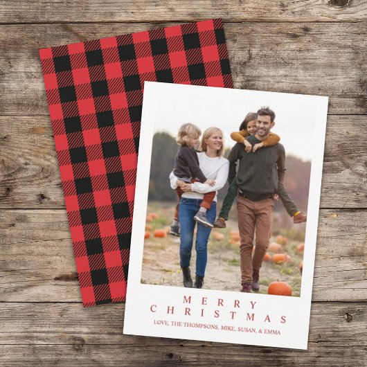 クラシックバッファローチェックMerry Christmas写真 シーズンカード