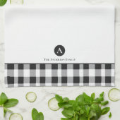 クラシックバッファロープレイドイニシャルファミリーネームキッチン キッチンタオル (折り畳み)