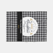 クラシックバッファロープレイドチェックメリークリスマス フリースブランケット (正面(横))