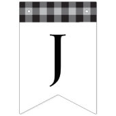 クラシックバッファロープレイドチェック白黒結婚ズ バンティングフラッグ (第3の旗)