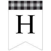 クラシックバッファロープレイドチェック白黒誕生日 バンティングフラッグ (第2の旗)