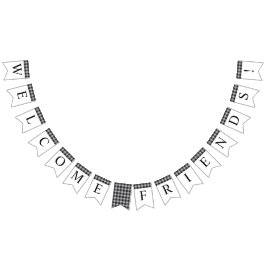 クラシックバッファロープレイド白黒イベント歓迎 バンティングフラッグ