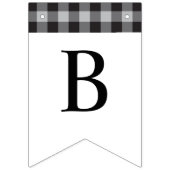 クラシックバッファロープレイド白黒ブライダルシャワー バンティングフラッグ (第3の旗)