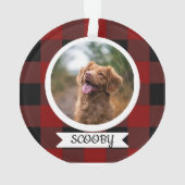 クラシックバッファロープレイド1枚の写真ペット オーナメント (裏面)