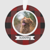 クラシックバッファロープレイド1枚の写真ペット オーナメント (正面)