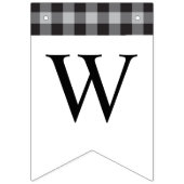 クラシックバッファロー格子白黒ベビーシャワー バンティングフラッグ (第3の旗)