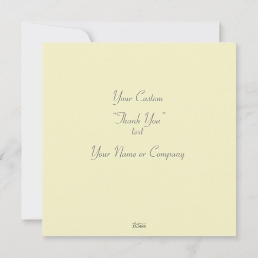 クラシックバニラと白エレガント枠レッド文字 サンキューカード (裏面)