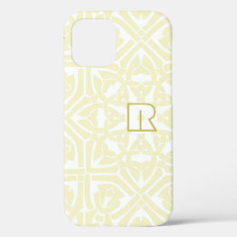 クラシックバニラと白エレガント枠レッド文字 iPhone 12ケース