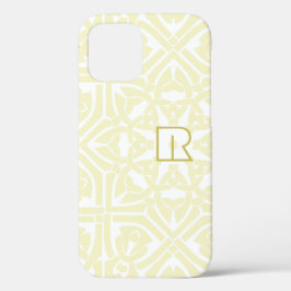 クラシックバニラと白エレガント枠レッド文字 iPhone 12ケース