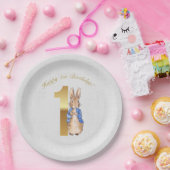 クラシックバニー うさぎ １歳の誕生日 ペーパープレート (パーティー)