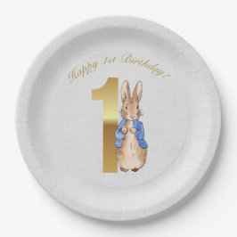クラシックバニー うさぎ 1歳の誕生日 ペーパープレート