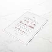 クラシックバラエレガンススクリプトシンプル金ゴールド結婚の 箔招待状 (回転した状態)