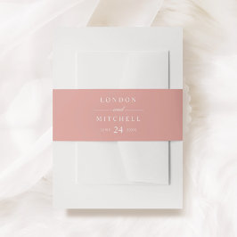 クラシックバラエレガント金ゴールドカスタムウェディングモノグラム 招待状ベリーバンド