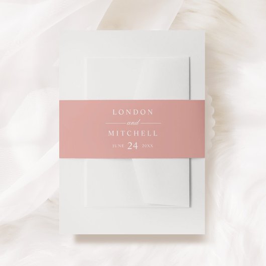 クラシックバラエレガント金ゴールドカスタムウェディングモノグラム 招待状ベリーバンド