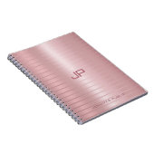 クラシックバラエレガント金ゴールドモノグラムテンプレート ノートブック (右側)