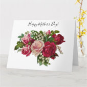 クラシックバラスビクトリアンリリー・オブ・ザ・バレーロマンス カード (黄色い花)