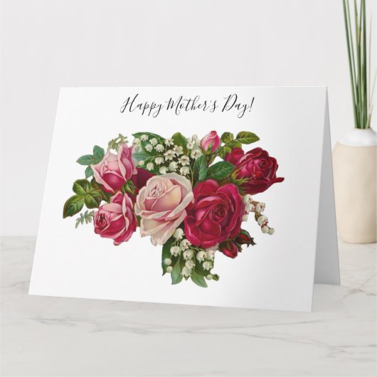 クラシックバラスビクトリアンリリー・オブ・ザ・バレーロマンス カード (正面)