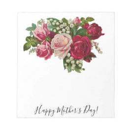 クラシックバラスビクトリアンリリー・オブ・ザ・バレーロマンス ノートパッド