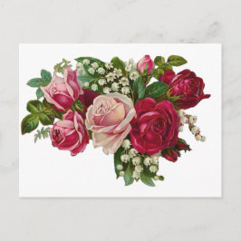 クラシックバラスビクトリアンリリー・オブ・ザ・バレーロマンス ポストカード