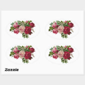 クラシックバラスビクトリアンリリー・オブ・ザ・バレーロマンス 楕円形シール (シート)