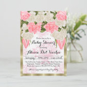 クラシックバラテーマベビーシャワー招待状 招待状 (スタンド正面)