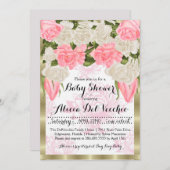 クラシックバラテーマベビーシャワー招待状 招待状 (正面/裏面)