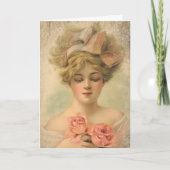 クラシックバラビクトリアングリーティングカード付き女性 カード (正面)