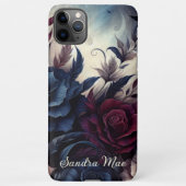 クラシックバラファインアートボタニカル絵を描ズ iPhoneケース (裏面)